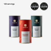 "Dakys Balance Combo – 3 ultra-clean performance drinks for energy, focus, and deep recovery for high-performers who wants to go all in without burning out. 120 servings. 2x Great Taste Award winner 2024.