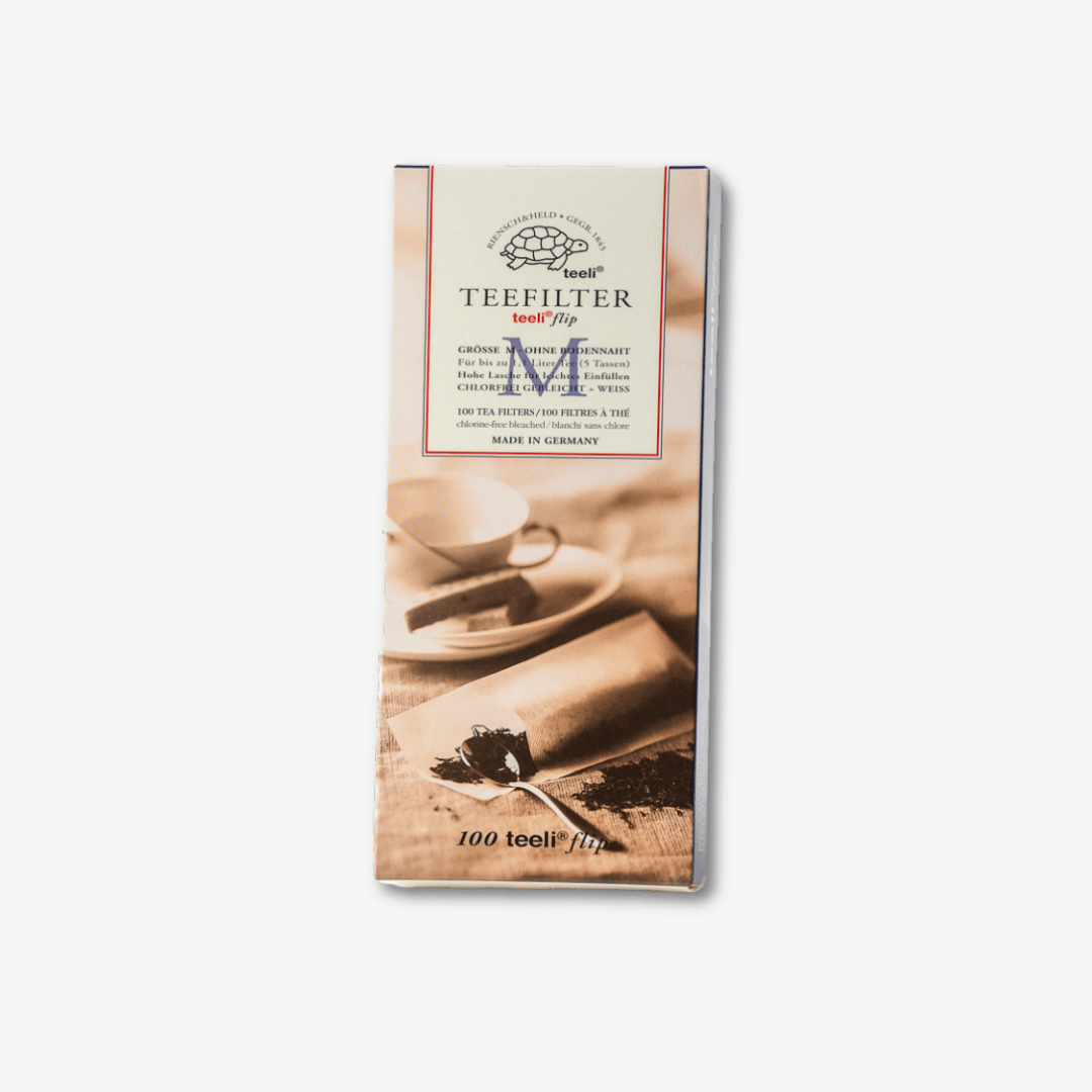 Teeli tea filters pack for Dakys – 100 pcs, size M, made in Germany. Perfect for brewing performance drinks and teas on-the-go.